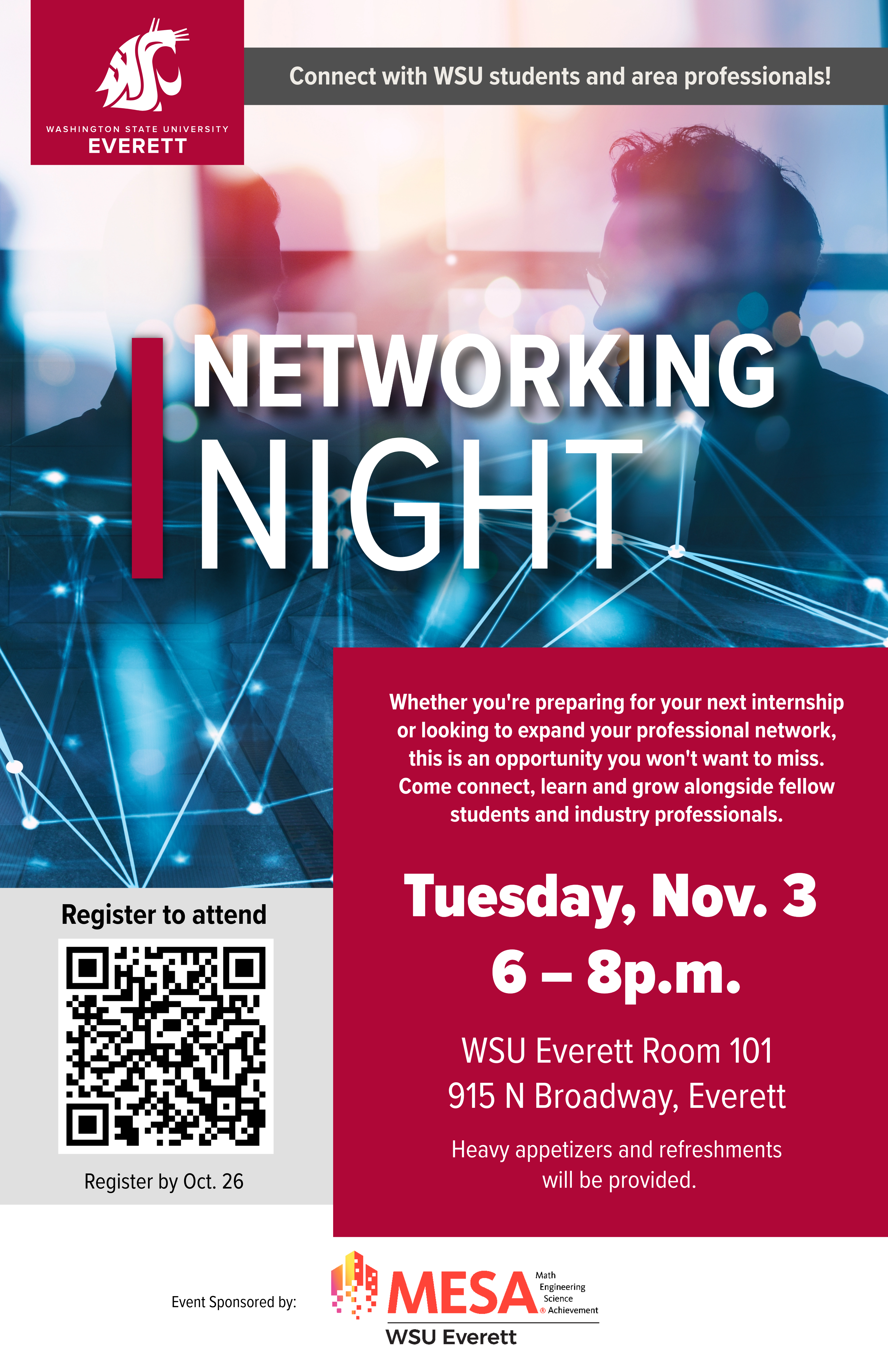 Networking Night Flyer with RSVP QR Code